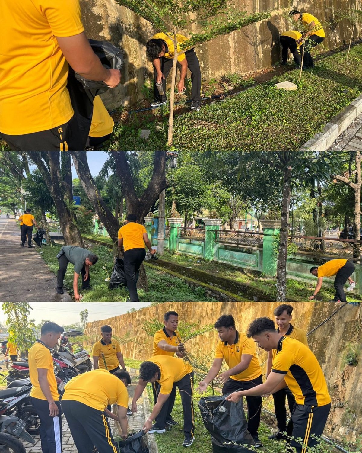 Instruksi Presiden Dijabarkan di Daerah, Polda Kalsel Laksanakan Aksi Bersih Masjid